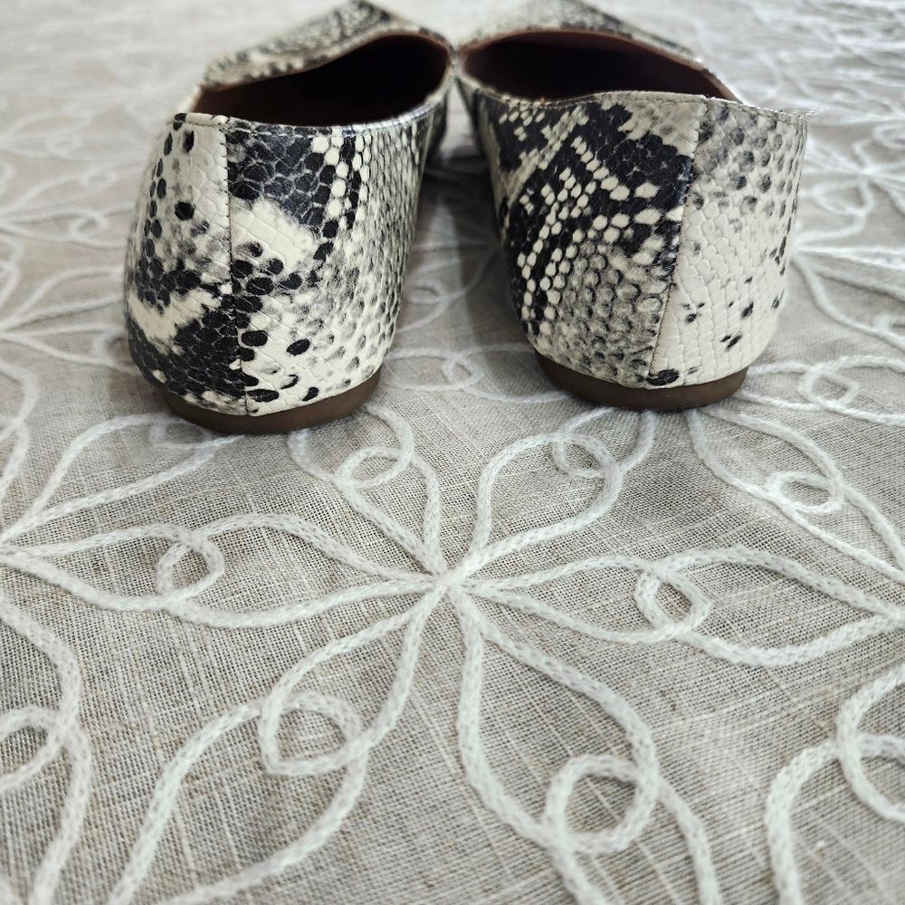Madden Girl Black and White/Cream Snakeskin Loafers - Picture 3 of 11